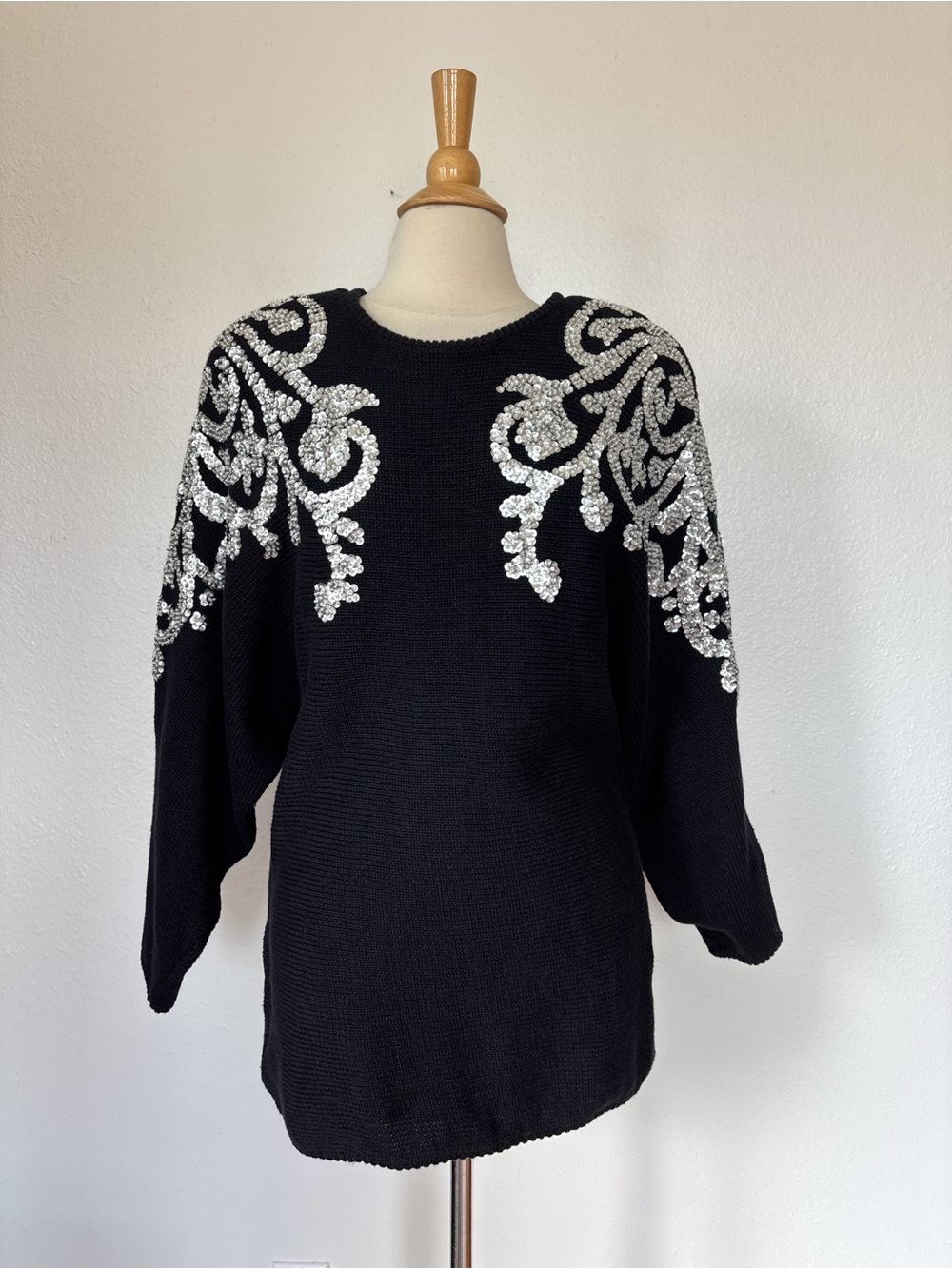 Vintage 80s Sequin Beaded Oversized Sweater